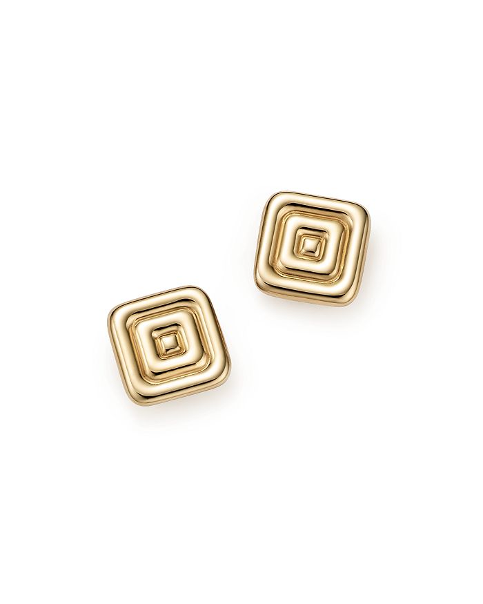 Bloomingdale's 14k Yellow Gold Square Ribbed Stud Earrings - 100% Exclusive