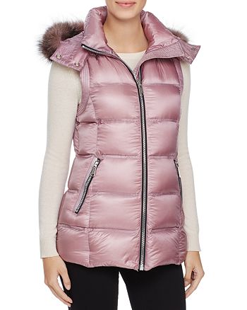 Andrew Marc Claire Fox Fur Trim Down Vest Bloomingdale S