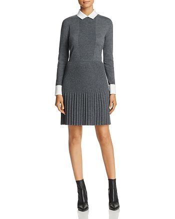 Tory Burch Sabina Pleated Merino Wool Sweater Dress | Bloomingdale's