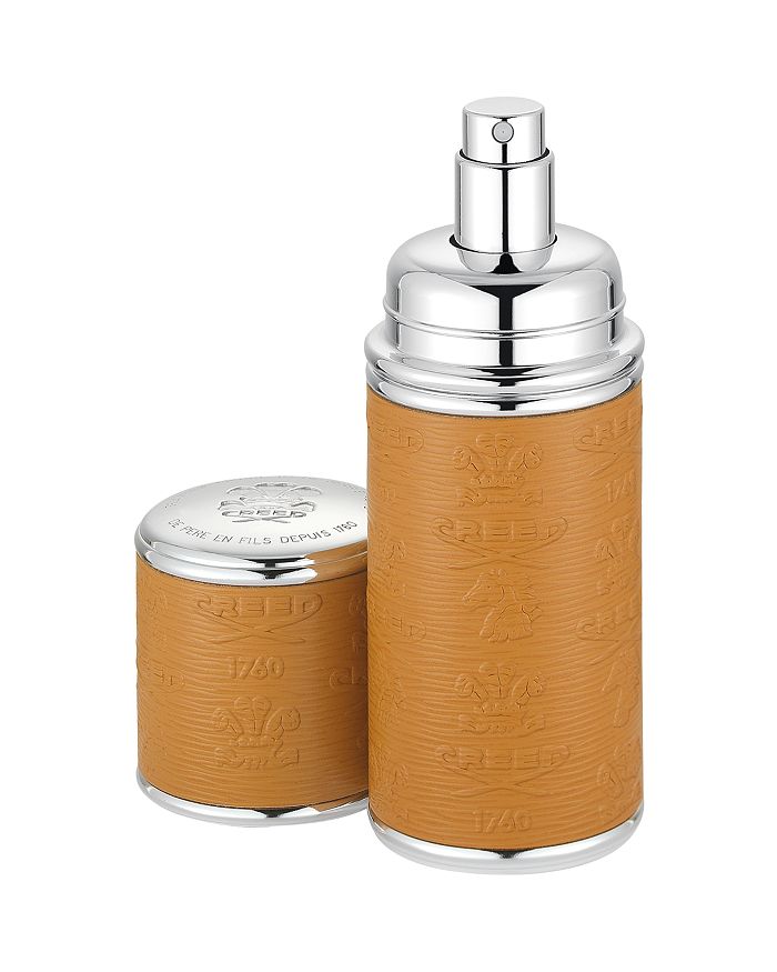 Creed Deluxe Leather & Silver-tone Bottle Atomizer In Camel