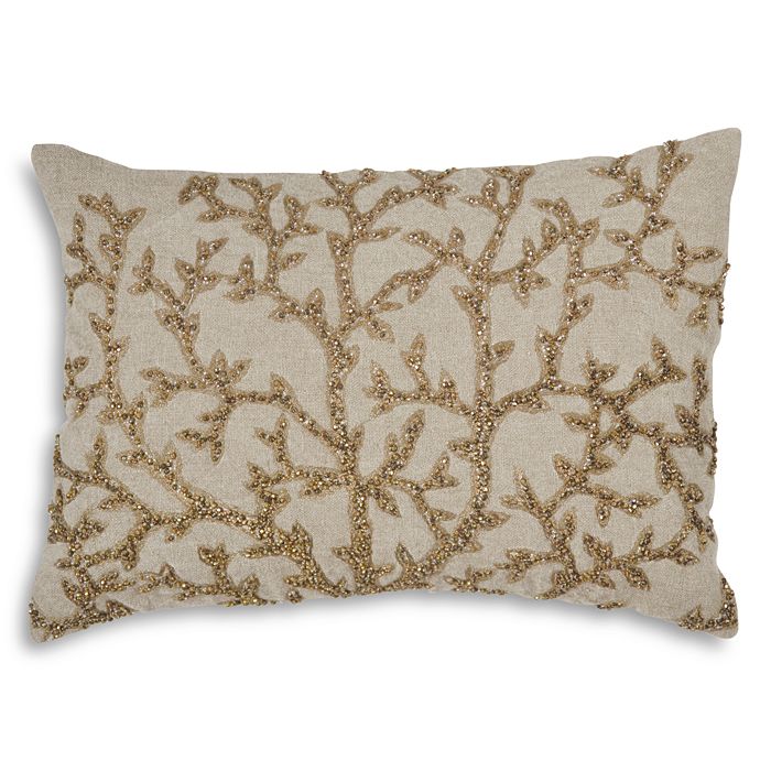 Michael Aram Tree Of Life Beaded Linen Decorative Pillow 14 X 20