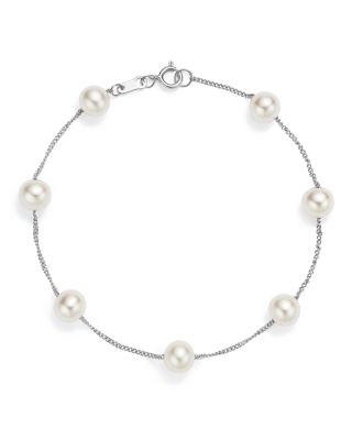 pearl and white gold bracelet