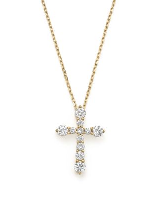 Diamond Cross Pendant Necklace 