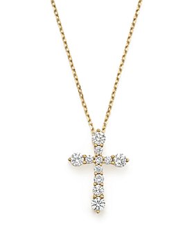 Bloomingdale's - Diamond Cross Pendant Necklace in 14K Yellow Gold, .50 ct. t.w. - 100% Exclusive 