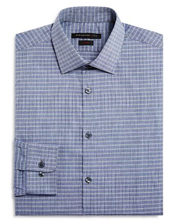 John Varvatos Star USA Grid Check Slim Fit Dress Shirt | Bloomingdale's