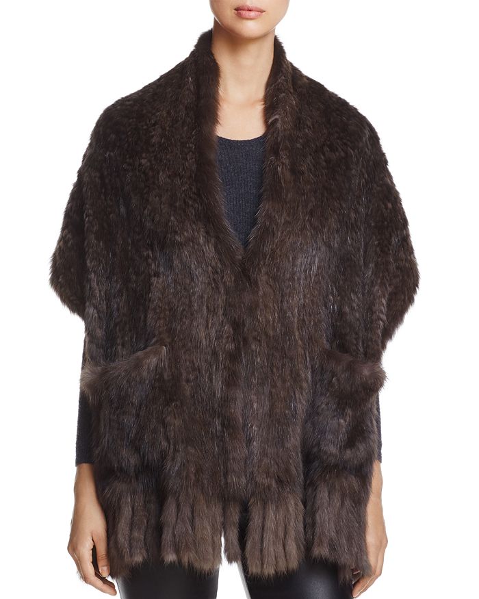 Maximilian Furs Sable Fur Knit Stole - 100% Exclusive In Uptone
