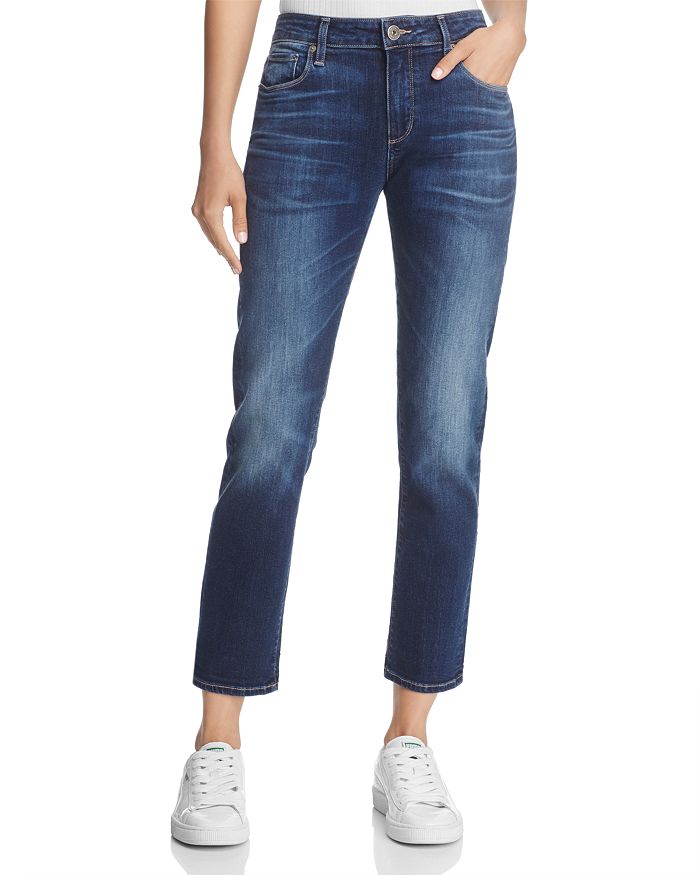 PAIGE Brigitte High Rise Cropped Straight Leg Jeans in Enchant
