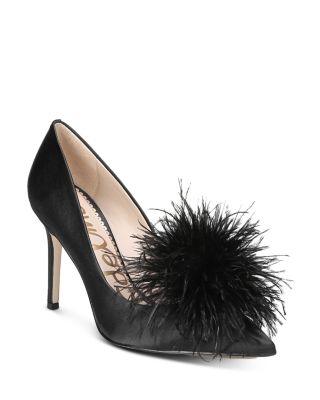 Sam Edelman Women s Haide Satin Feather Pom Pom Pumps Bloomingdale s