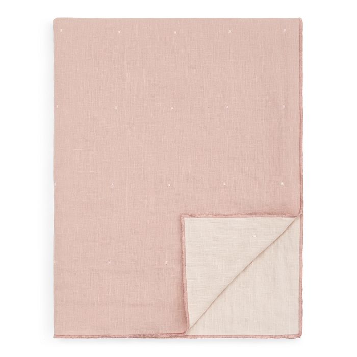 Amalia Home Collection Reversible Linen Throw In Pink/natural