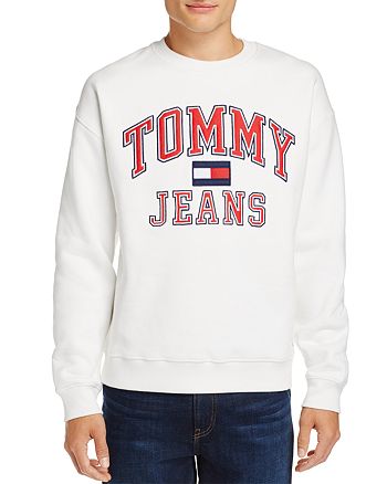 Tommy Hilfiger Tommy Jeans 90's White Flag Logo Crewneck Sweatshirt ...