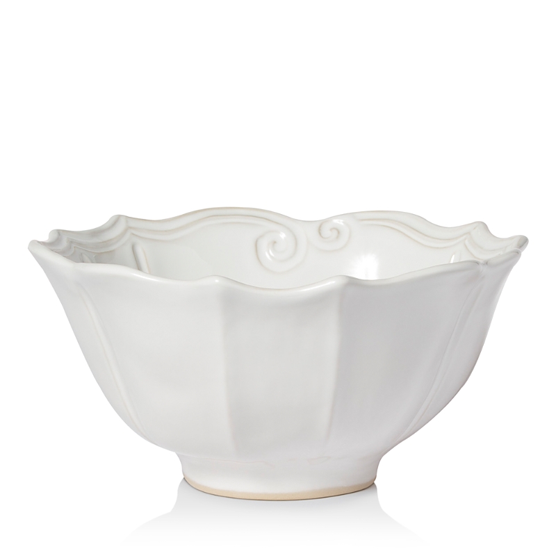 Vietri Incanto Stone White Baroque Medium Serving Bowl In White
