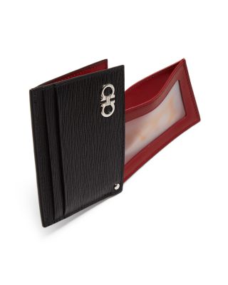 ★FERRAGAMO★ ID Gancini Card Holder Black Ferragamo Red 66A Gancini card holder with pull-out ID window - Men | Ferragamo
