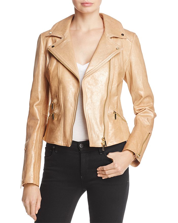 Karen millen discount tan leather jacket