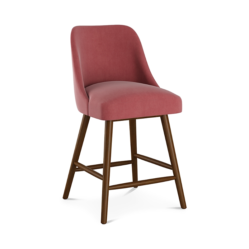 Sparrow & Wren Anita Velvet Counter Stool - Exclusive In Regal Dusty Rose