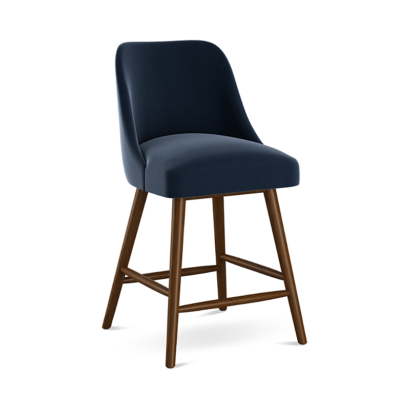 Sparrow & Wren Anita Velvet Counter Stool - Exclusive In Regal Navy
