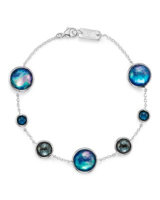 Ippolita Sterling Silver Lollipop Lapis Triplet, London Blue Topaz & Hematite Bracelet in Eclipse