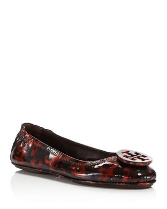 Tory Burch Women's Minnie Tortoise Print Patent Leather Travel Ballet Flats  | Bloomingdale's