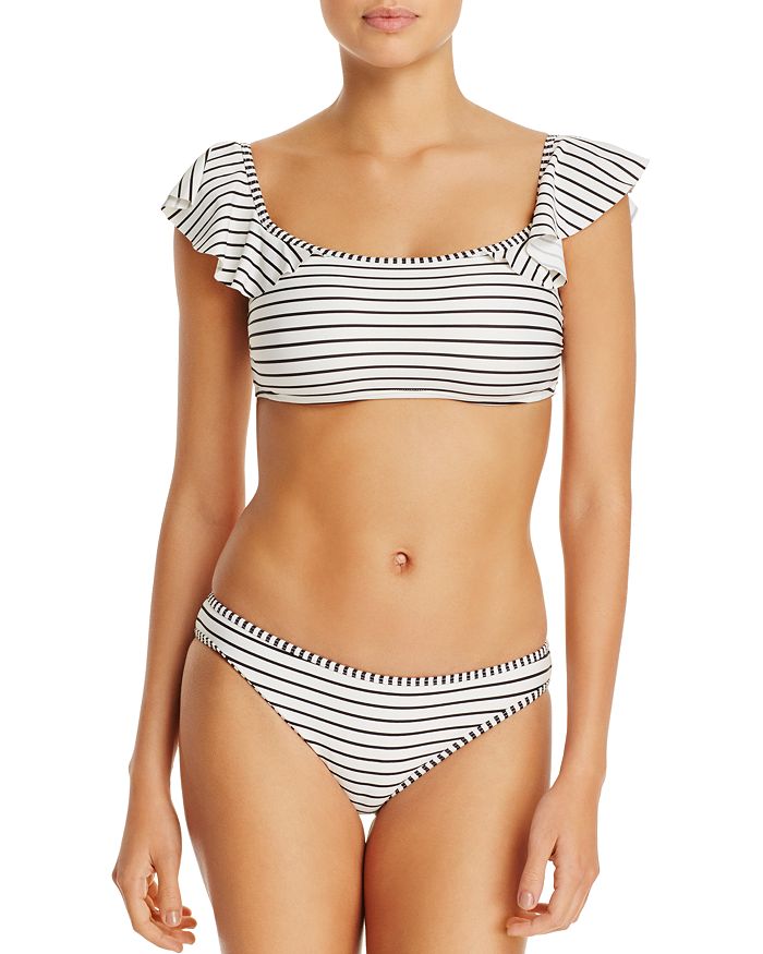 Vince Camuto Womens Ribbed Knit Cropped Bikini Top Ribbed Cheeky Bottoms