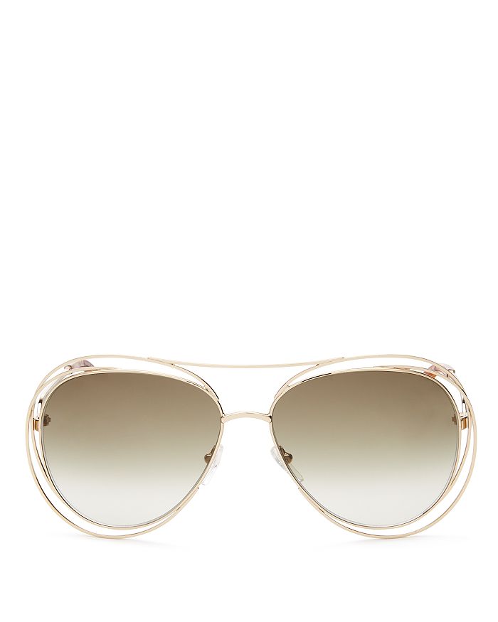 Chloe 61mm aviator sunglasses store