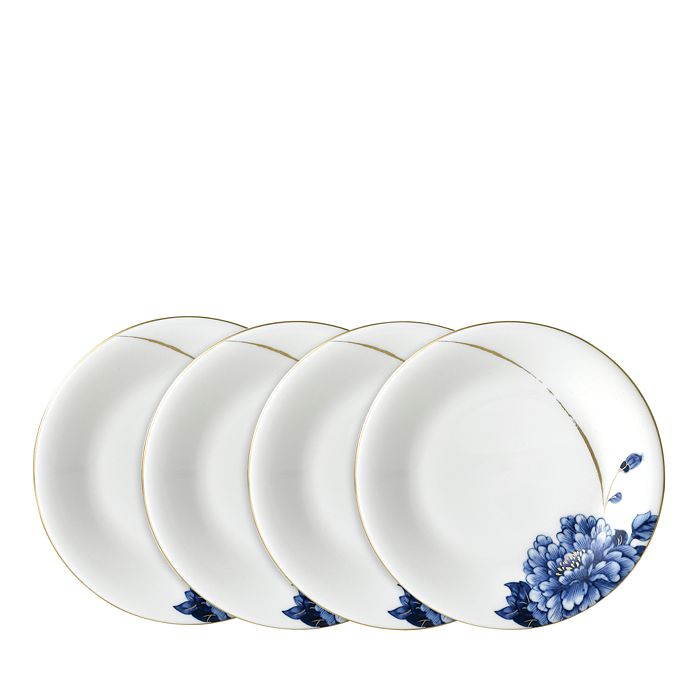 Prouna Emperor Flower Canape Plates, Set Of 4 In Gold
