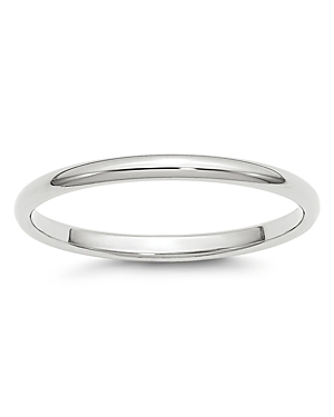 Men's 2mm Half Round Band Ring in 14K White Gold - 100% Exclusive