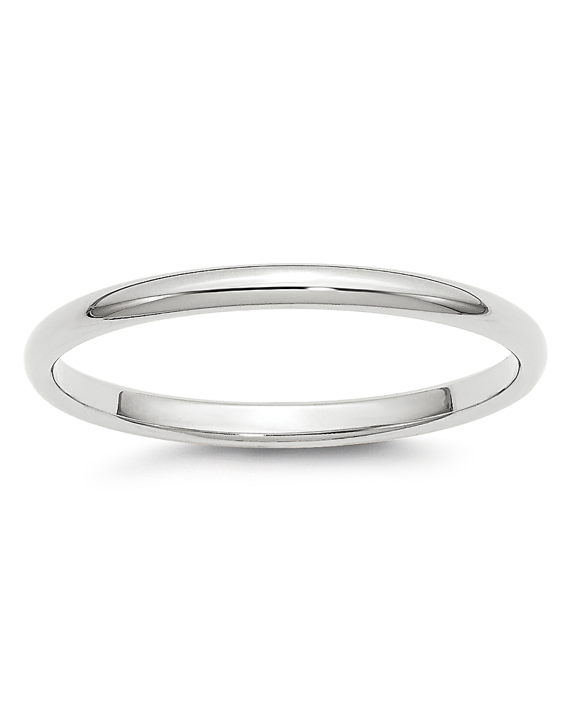 Bloomingdale's Men's 2mm Half Round Band Ring In 14k White Gold In White
