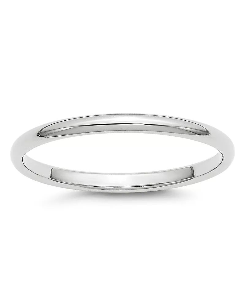 Bloomingdale's Fine Collection Men's 2mm Half Round Band Ring in 14K White Gold