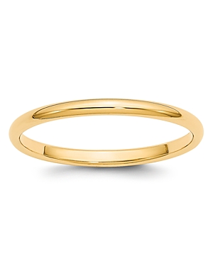 Bloomingdale's Men's 2mm Half Round Band Ring In 14k Yellow Gold Or 14k White Gold - 100% Exclusive