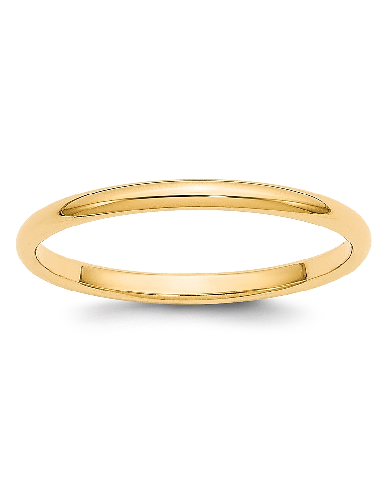 Bloomingdale's Men's 2mm Half Round Band Ring In 14k Yellow Gold Or 14k White Gold