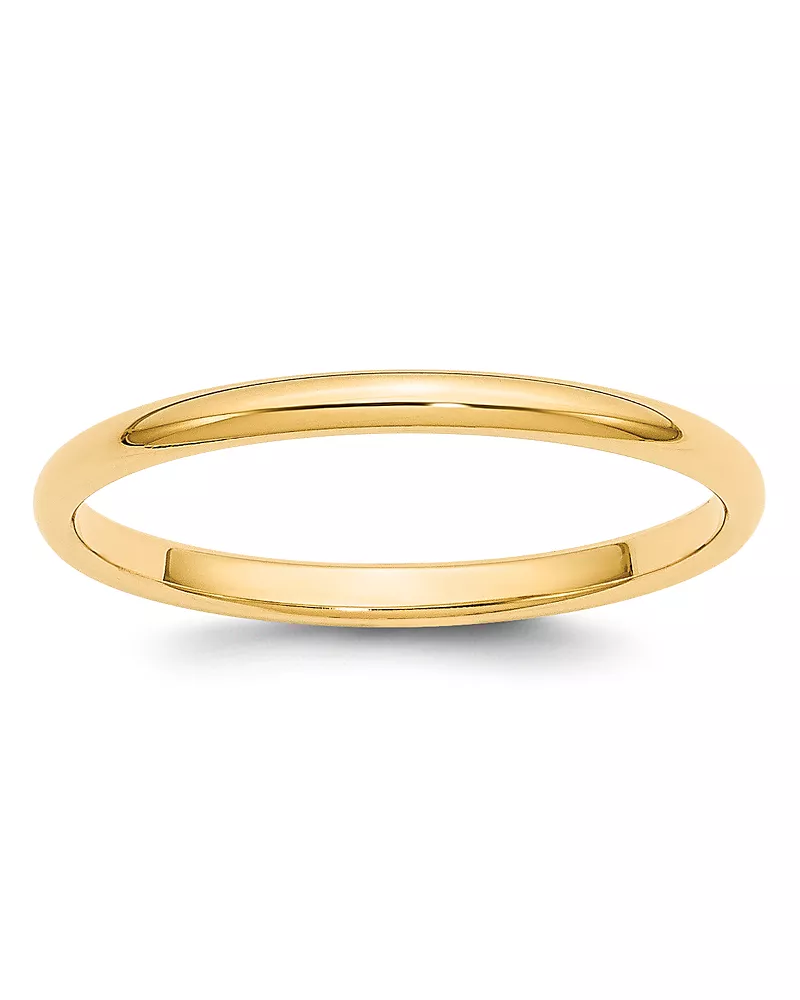 Bloomingdale's Fine Collection Men's 2mm Half Round Band Ring in 14K Yellow Gold or 14K White Gold