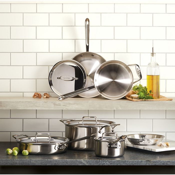 AllClad D5 Stainless Brushed 5Ply Bonded 10Piece Cookware Set