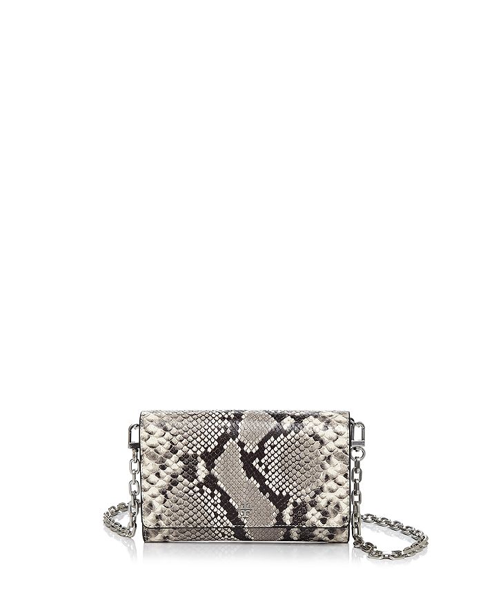 Tory Burch Robinson Embossed Snakeskin Leather Crossbody Chain