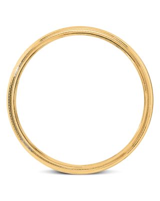 Men's 4mm Milgrain Half Round Wedding Band 14K Yellow Gold 