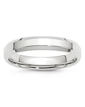 Bloomingdale's - Men's 4mm Bevel Edge Comfort Fit Band in 14K White Gold - 100% Exclusive