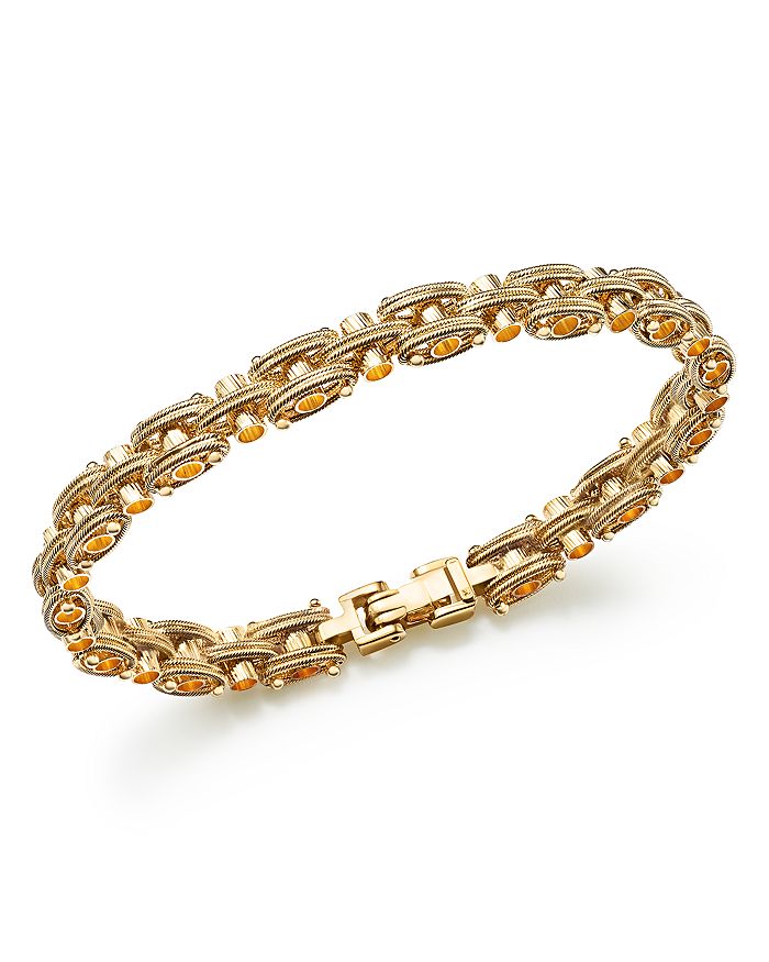 Bloomingdale's Textured Link Bracelet In 14k Yellow Gold - 100% Exclusive