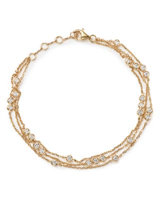 diamond station bracelet yellow gold