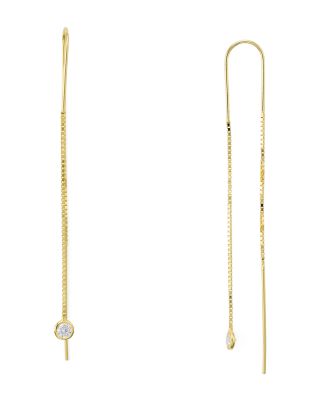 AQUA - Sterling Silver Dangling Threader Earrings - Exclusive