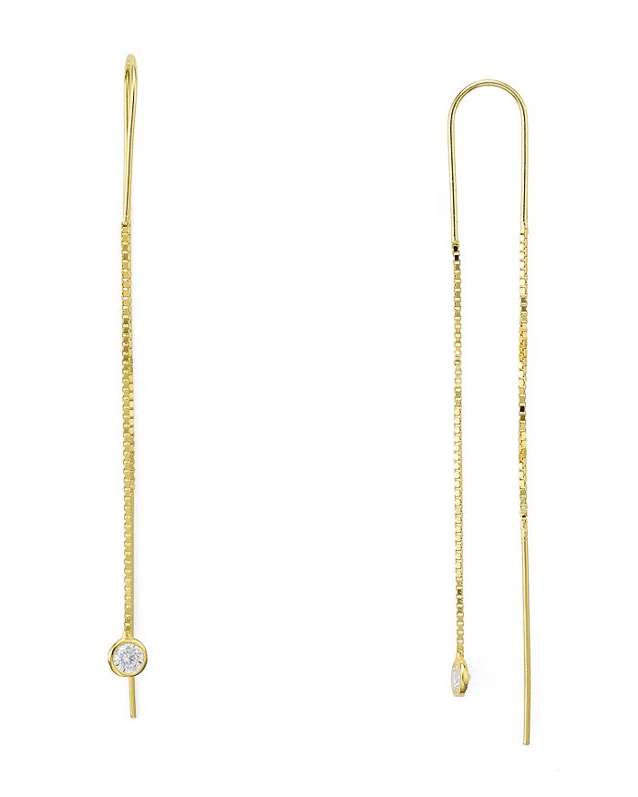 Aqua Sterling Silver Dangling Threader Earrings - 100% Exclusive In Gold