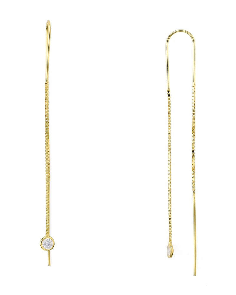 Aqua Sterling Silver Dangling Threader Earrings - Exclusive · OS