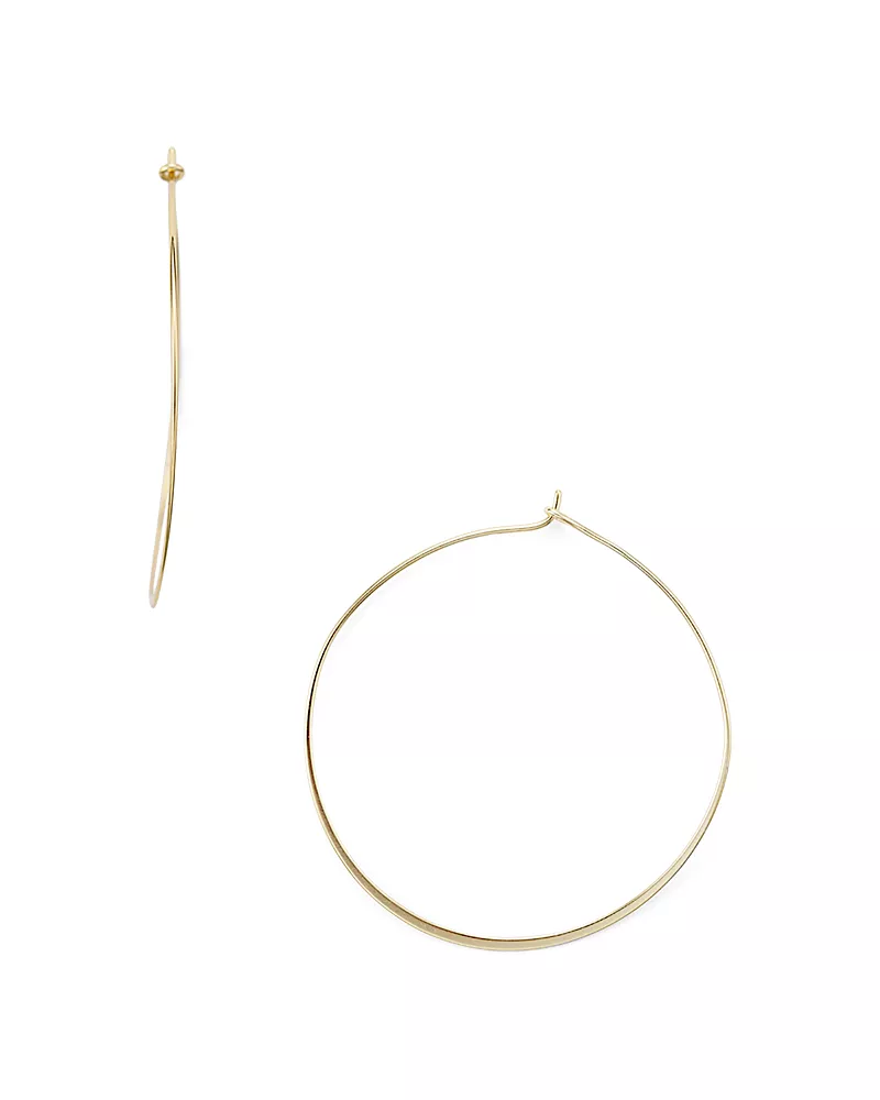 Aqua Sterling Silver Large Hoop Earrings - Exclusive