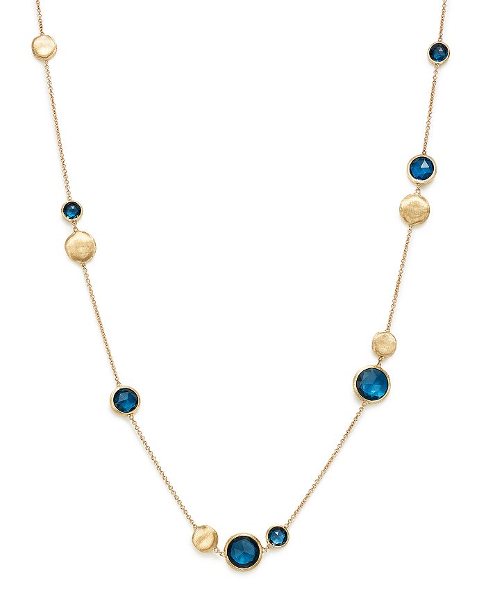 MARCO BICEGO 18K YELLOW GOLD JAIPUR LONDON BLUE TOPAZ COLLAR NECKLACE, 16,CB1485-TPL01-Y