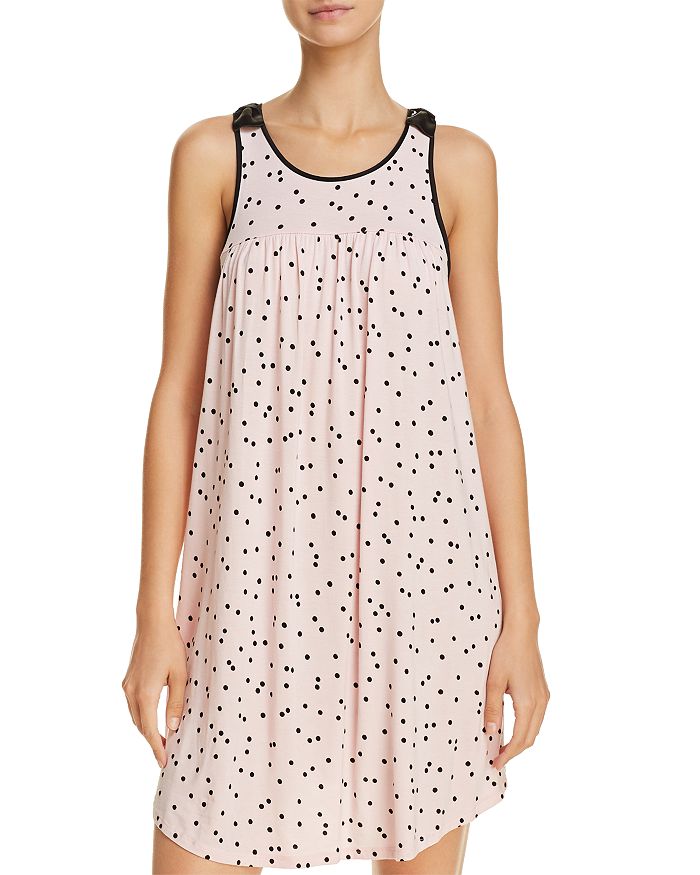 Kate Spade Satin Bow Modal Jersey Chemise In Pink Dot