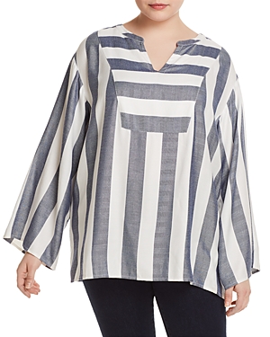 UPC 039377616170 product image for Vince Camuto Plus Bell-Sleeve Stripe Tunic | upcitemdb.com