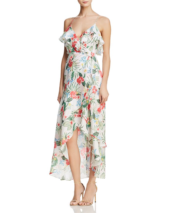 Bardot Ruffled Tropical Faux-Wrap Dress - 100% Exclusive | Bloomingdale's