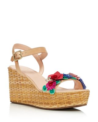 kate spade new york Women s Tinsley Leather Floral Applique Platform Wedge Sandals 100 Exclusive Bloomingdale s