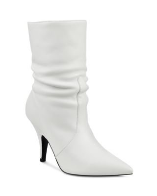 white mid calf booties