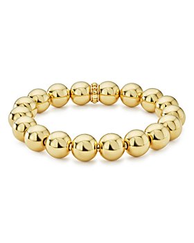 UNCOMMON Men's Beads Bracelet Two Gold Jeweled Chest Charm Black Gloss