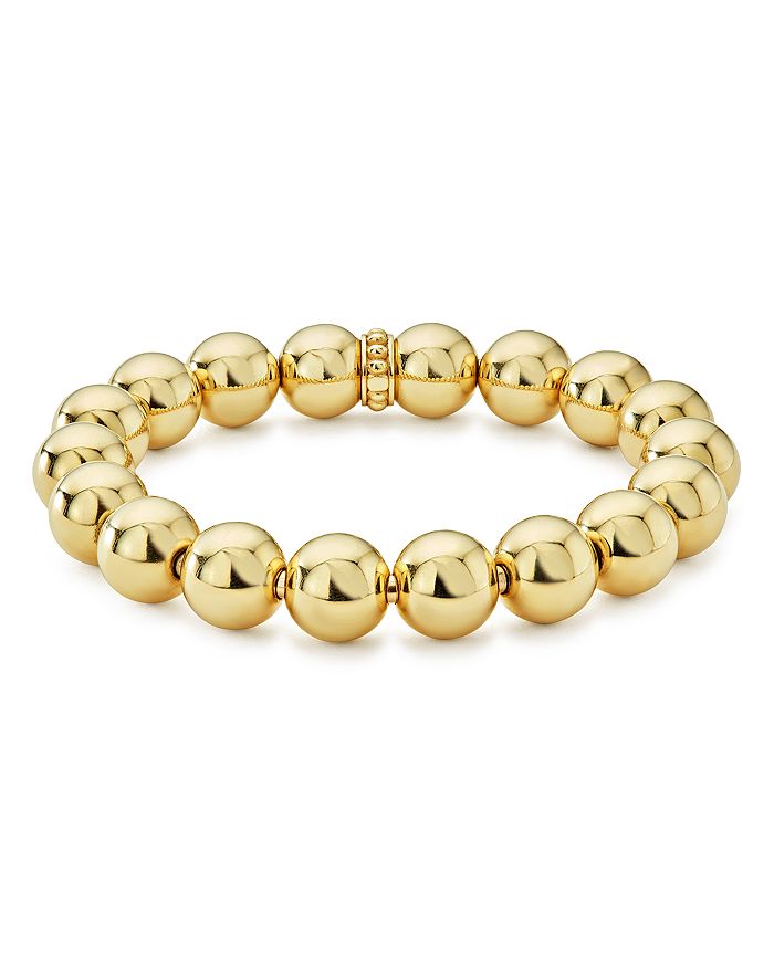 Shop Lagos Caviar Gold Collection 18k Gold Beaded Bracelet, 12mm