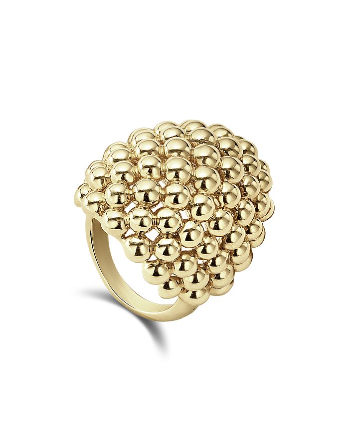 LAGOS CAVIAR GOLD COLLECTION 18K GOLD DOME RING,03-10197-7