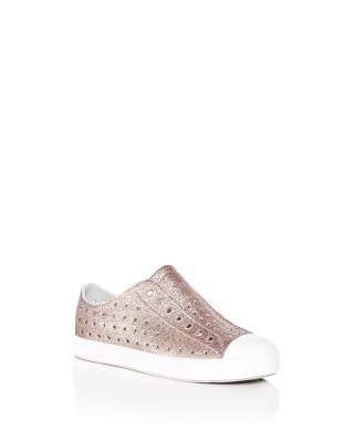 native flat slip ons with woven leather strips